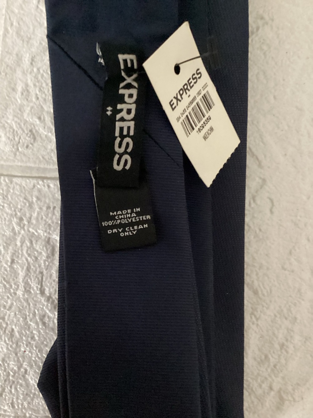 NWT-Express Blue Reversible Skinny Tie Slim Tie Silk Viscose Solid Plaid Checks